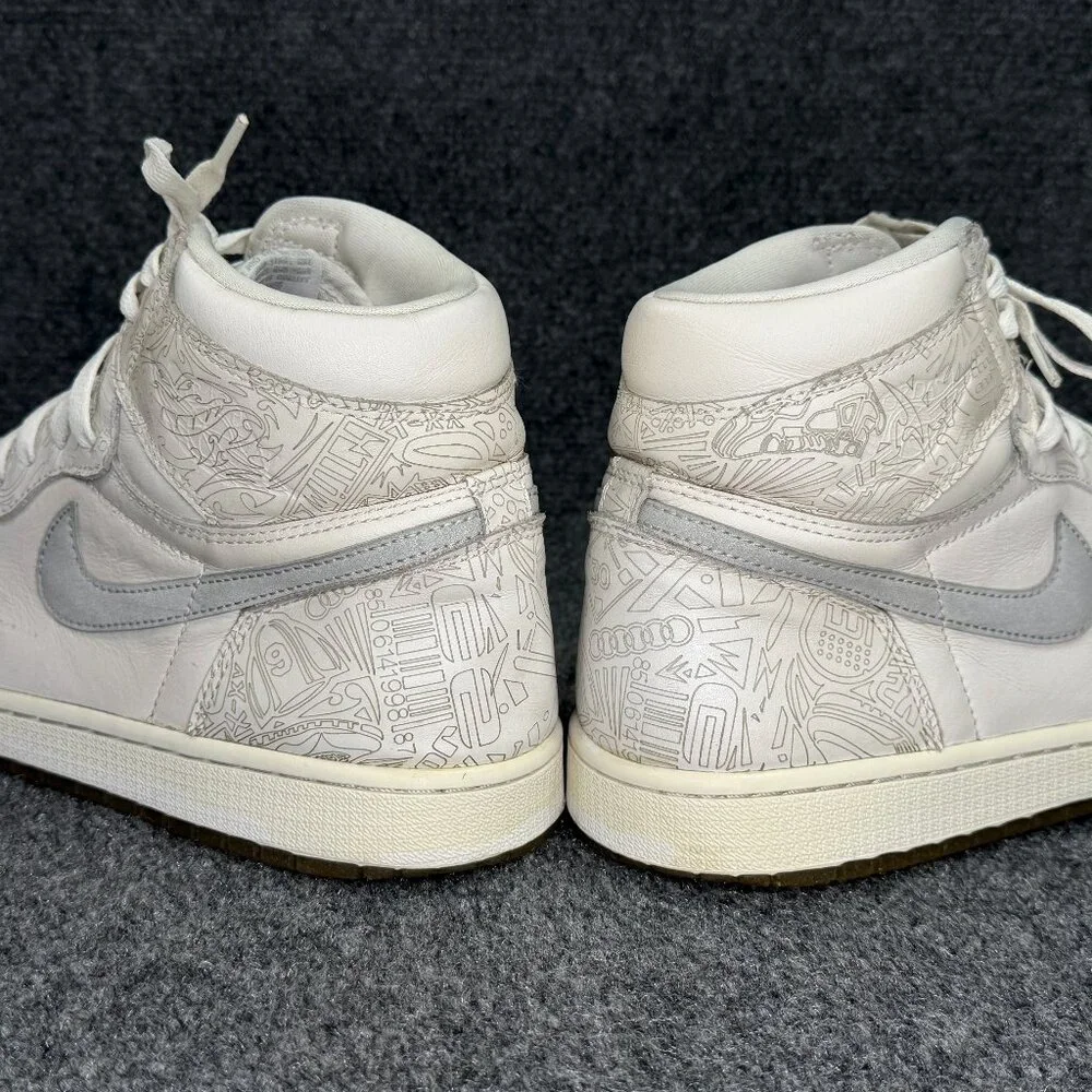 Jordan 1 Retro High Shoes Men's Size 11.5 30th Anniversary Laser White‎ Grey